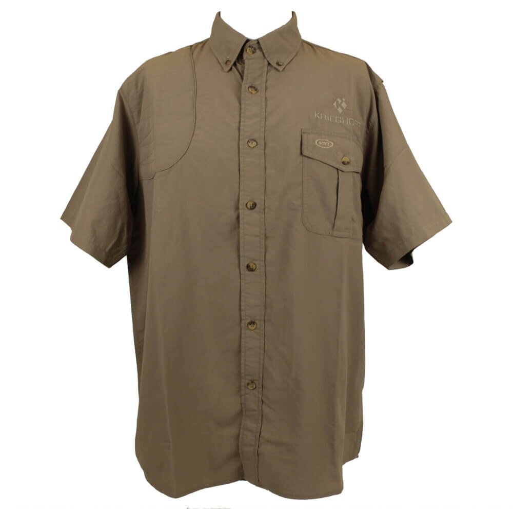 Krieghoff “Pica Zuro” Short Sleeve Button Down Mesh Back Shirt by Boyt, Khaki