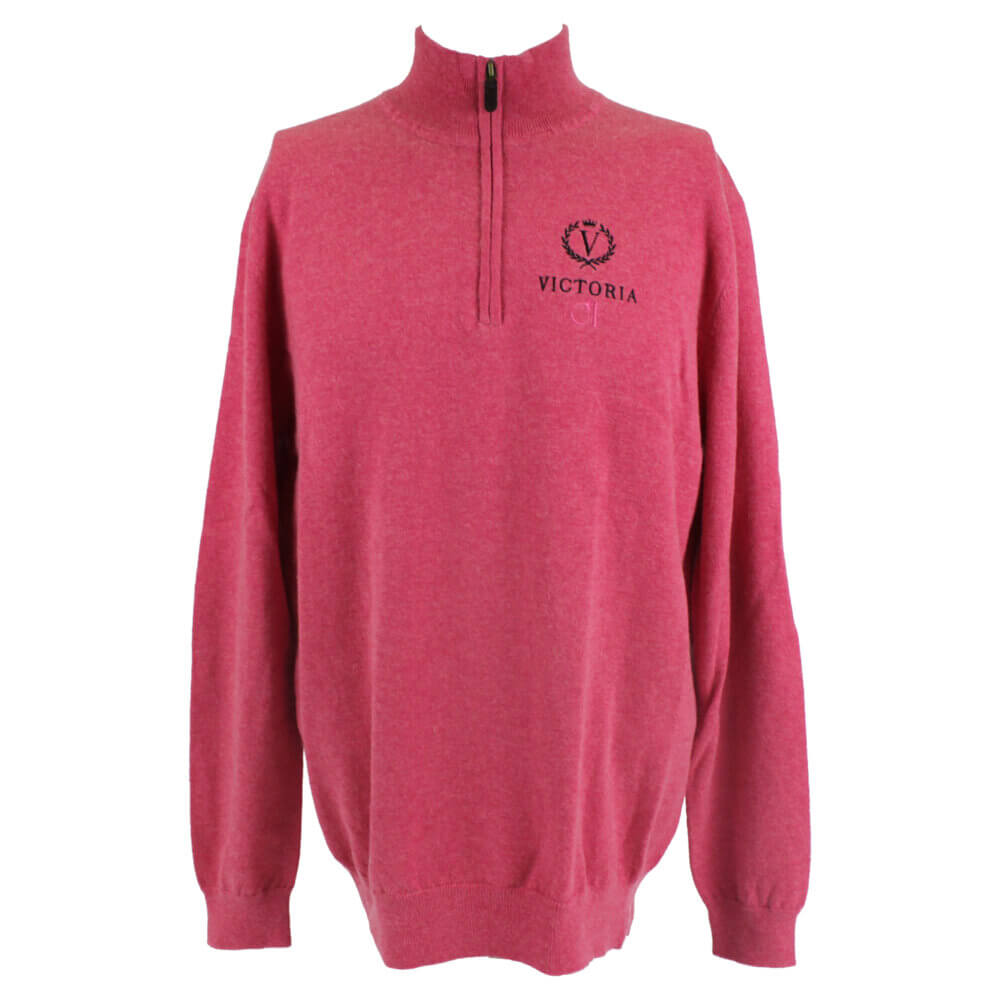 “Winsley” 1/4 Zip Pink Sweater, Victoria, by Club Interchasse